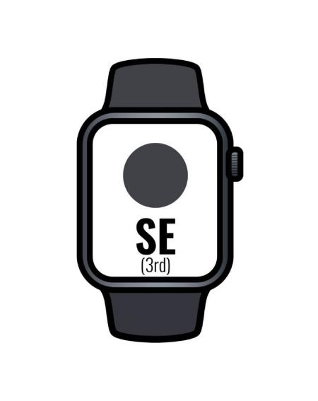 Apple Watch SE 3rd/ GPS/ 44mm/ Caja de Aluminio Medianoche/ Correa Deportiva Medianoche S/M