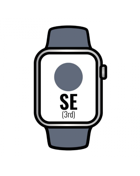 Apple Watch SE 3rd/ GPS/ 44mm/ Caja de Aluminio Plata/ Correa Deportiva Azul Tempestad S/M