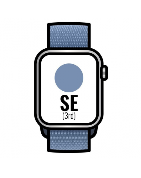 Apple Watch SE 3rd/ GPS/ 44mm/ Caja de Aluminio Plata/ Correa Deportiva Loop Azul Invierno