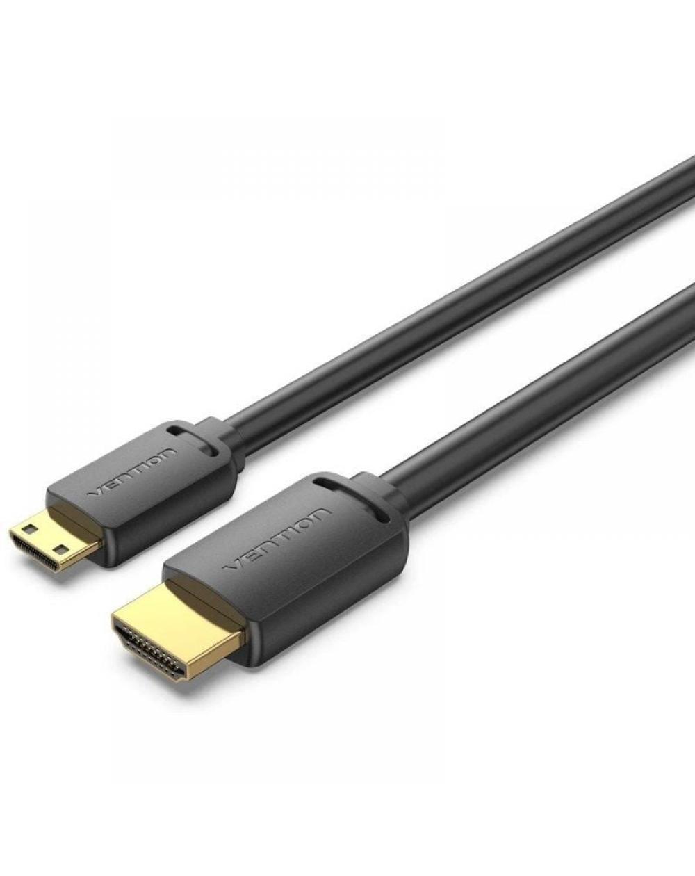 Cable HDMI 4K Vention AGHBG/ HDMI Macho - Mini HDMI Macho/ 1.5m/ Negro