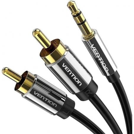 Cable Estéreo Vention BCFBI/ Jack 3.5 Macho - 2x RCA Macho/ 3m/ Negro