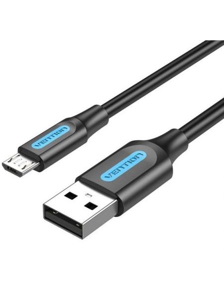 Cable USB 2.0 Vention COLBD/ USB Macho - MicroUSB Macho/ 50cm/ Negro