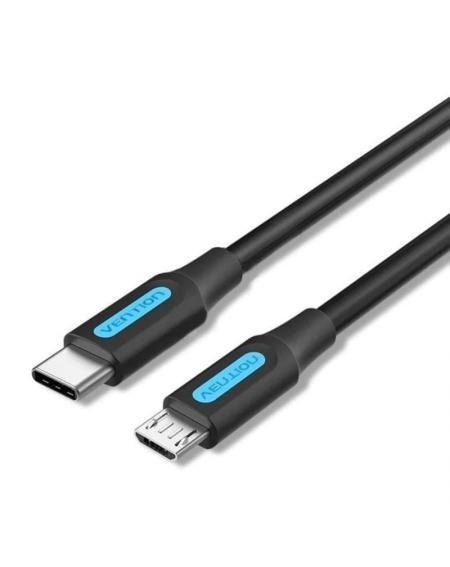 Cable USB 2.0 Tipo-C Vention COVBH/ USB Tipo-C Macho - MicroUSB Macho/ 2m/ Negro