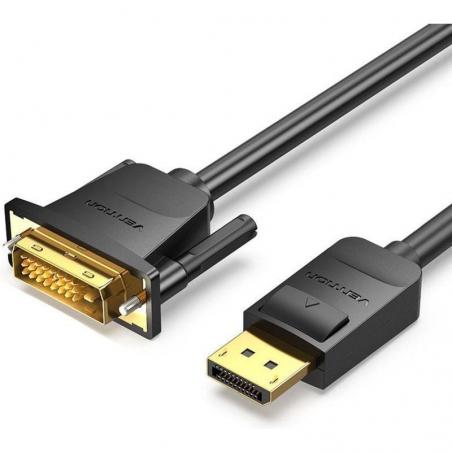 Cable Conversor Vention HAFBG/ DisplayPort Macho - DVI Macho/ 1.5m/ Negro