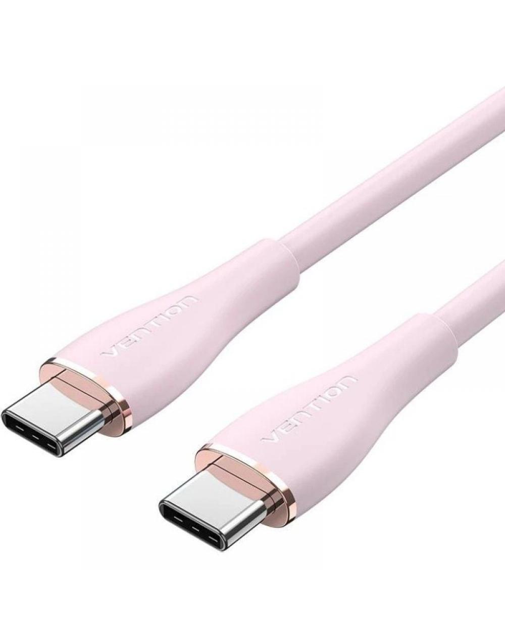 Cable USB 2.0 Tipo-C Vention TAWPG/ USB Tipo-C Macho - USB Tipo-C Macho/ 1.5m/ Rosa