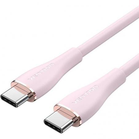 Cable USB 2.0 Tipo-C Vention TAWPG/ USB Tipo-C Macho - USB Tipo-C Macho/ 1.5m/ Rosa