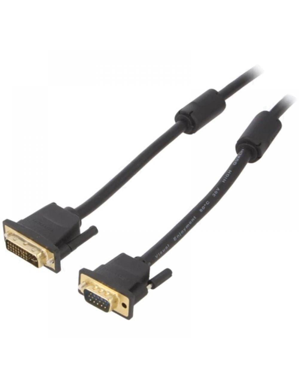 Cable Conversor Vention EACBF/ DVI Macho - VGA Macho/ 1m/ Negro