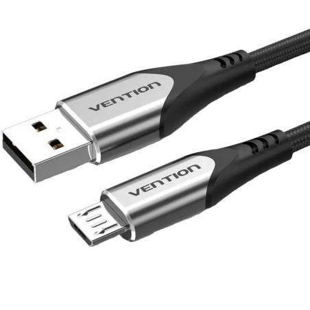 Cable USB 2.0 Vention COAHG/ USB Macho - MicroUSB Macho/ 1.5m/ Gris