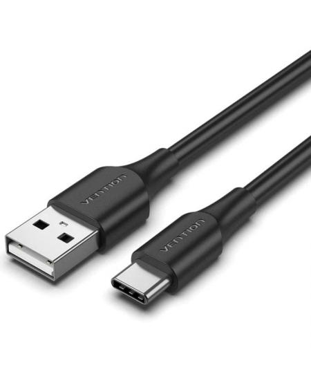 Cable USB Tipo-C Vention CTHBC/ USB Tipo-C Macho - USB Macho/ 25cm/ Negro