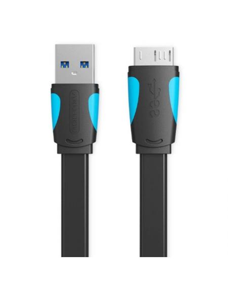 Cable USB 3.0 Vention VAS-A12-B025/ MicroUSB Macho - USB Macho/ 25cm/ Azul y Negro