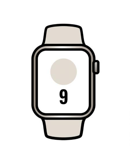 Apple Watch Series 9/ GPS/ Cellular/ 41mm/ Caja de Aluminio Blanco Estrella/ Correa Deportiva Blanco Estrella S/M