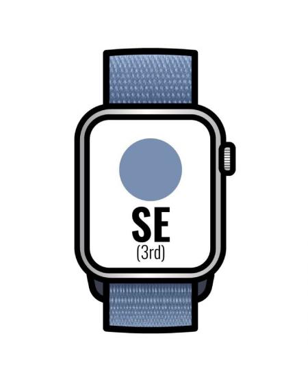 Apple Watch SE 3rd/ GPS/ 40mm/ Caja de Aluminio Plata/ Correa Deportiva Loop Azul Invierno