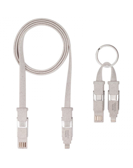 Pack 2 Cables USB 2.0 Mars Gaming MCA-ECO/ Lightning + MicroUSB/ USB Tipo-C/ USB-A/ 1m