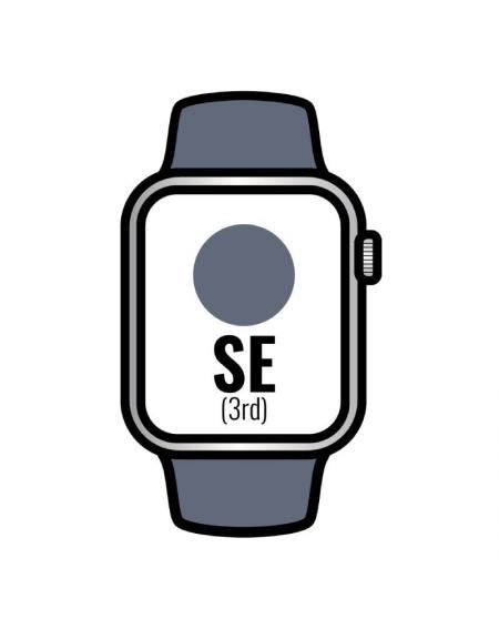 Apple Watch SE 3rd/ GPS/ 40mm/ Caja de Aluminio Plata/ Correa Deportiva Azul Tempestad M/L