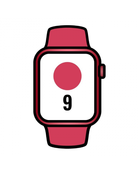 Apple Watch Series 9/ GPS/ 41mm/ Caja de Aluminio Rojo/ Correa Deportiva Rojo S/M