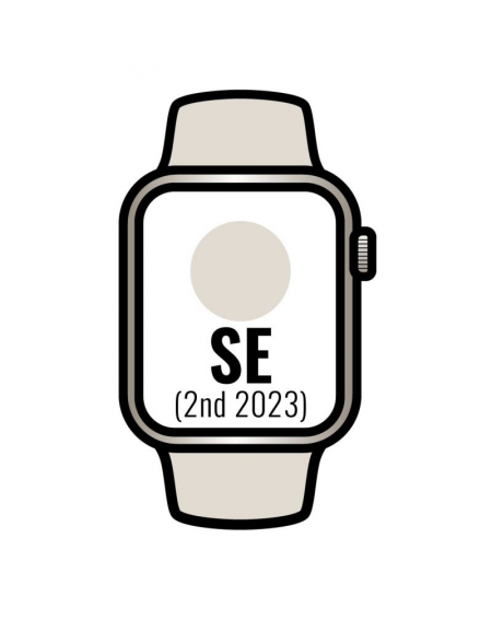Apple Watch SE 2 Gen 2023/ GPS/ Cellular/ 44mm/ Caja de Aluminio Blanco Estrella/ Correa Deportiva Blanco Estrella S/M