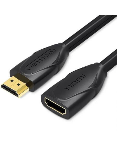 Cable Alargador HDMI Vention VAA-B06-B100/ HDMI Macho - HDMI Hembra/ 1m/ Negro