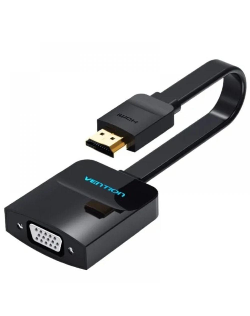 Cable Conversor Vention 74345/ HDMI Macho/ VGA Hembra - Jack 3.5 Hembra/ 15cm/ Negro