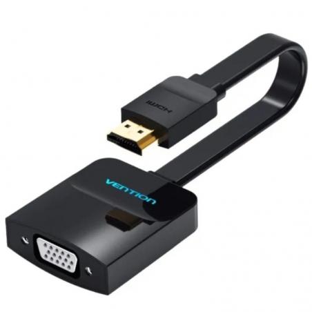 Cable Conversor Vention 74345/ HDMI Macho/ VGA Hembra - Jack 3.5 Hembra/ 15cm/ Negro