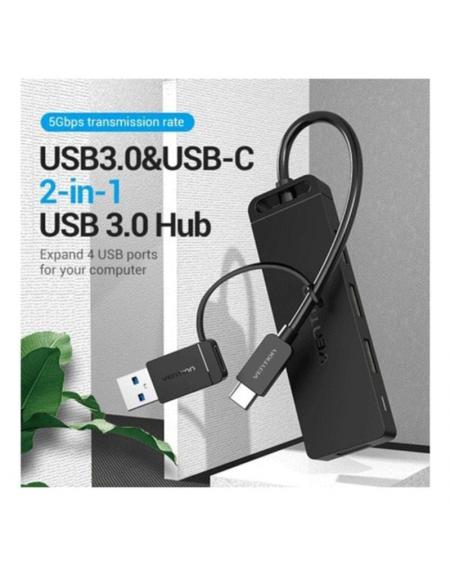 Hub USB 3.0 y Tipo-C Vention CHTBB/ 4xUSB