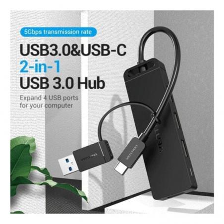 Hub USB 3.0 y Tipo-C Vention CHTBB/ 4xUSB