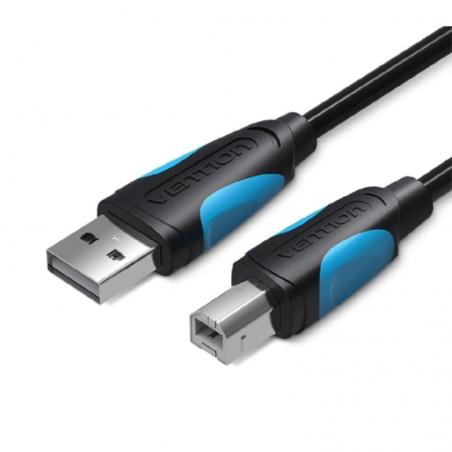 Cable USB 2.0 Impresora Vention VAS-A16-B100/ USB Tipo-B Macho - USB Macho/ 1m/ Negro