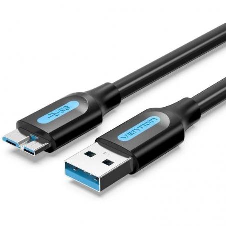 Cable USB 3.0 Vention COPBF/ USB Macho - MicroUSB Macho/ 1m/ Negro