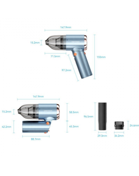 Aspirador de Mano con batería Vention KRAL0/ Autonomía 20 Min