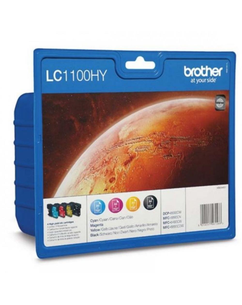 Cartucho de Tinta Original Brother LC-1100XL Alta Capacidad Multipack/ Cian/ Magenta/ Amarillo/ Negro