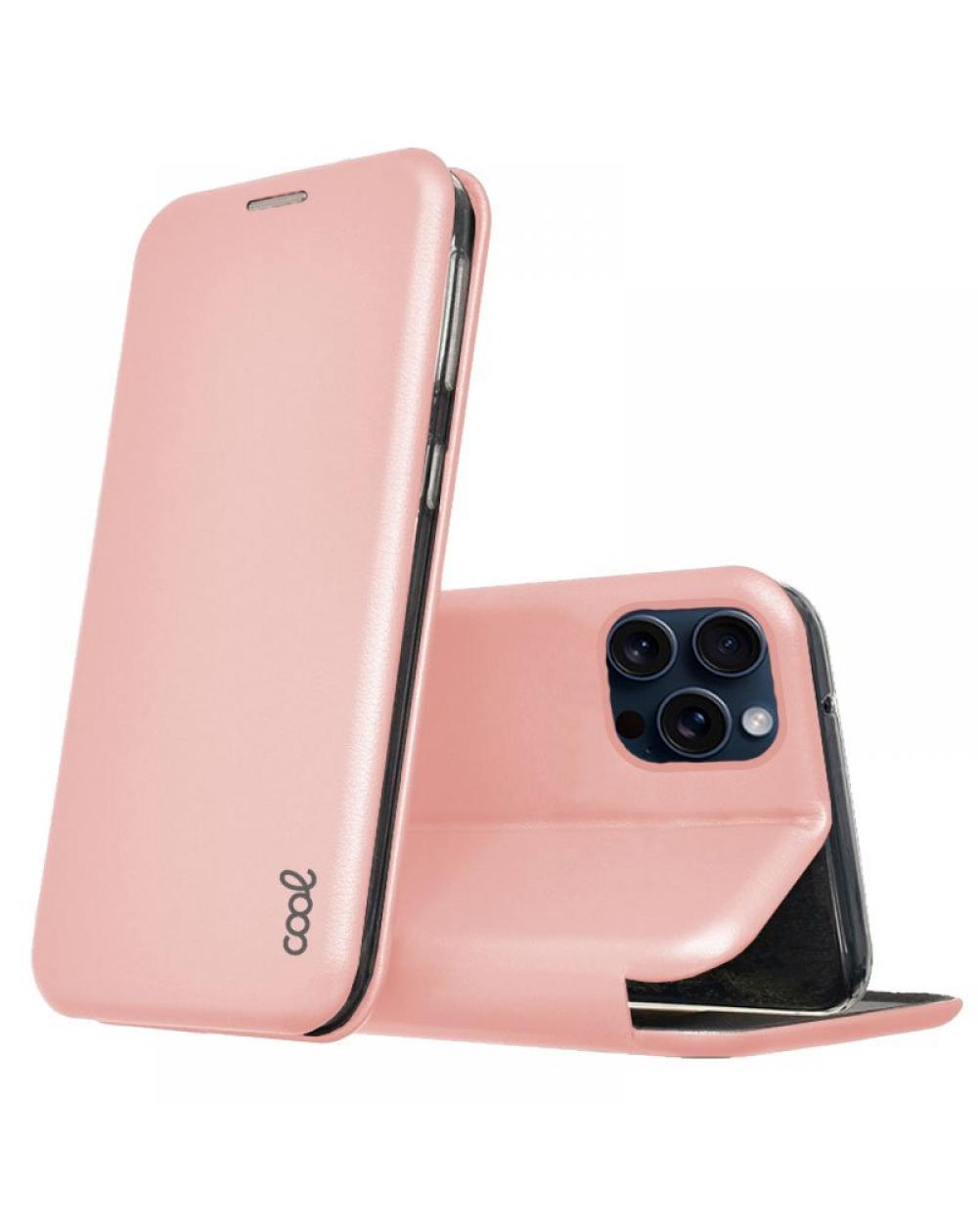 Funda COOL Flip Cover para iPhone 15 Pro Elegance Rose Gold