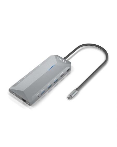 Docking USB Tipo-C Aisens ASUC-12P005-GR/ 2xHDMI/ 3xUSB/ 2xUSB Tipo-C/ 1xRJ45/ 1xAudio/ 1xLector Tarjetas/ 1x Jack/ 1xUSB Tipo-C