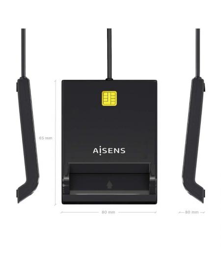 Lector de DNI y Tarjetas Aisens ASCR-SN06-BK/ Negro