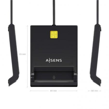 Lector de DNI y Tarjetas Aisens ASCR-SN06-BK/ Negro