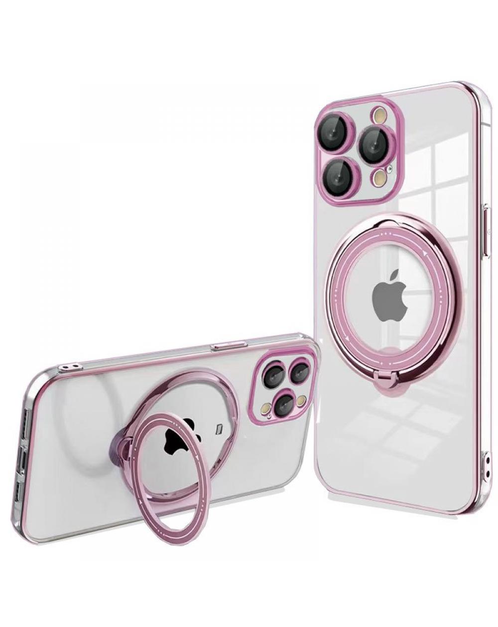 Carcasa COOL para iPhone 15 Pro Magnética Ring Rosa