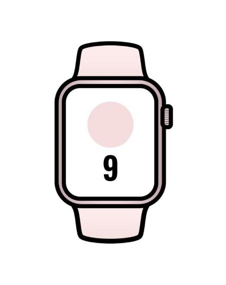Apple Watch Series 9/ GPS/ 45mm/ Caja de Aluminio Rosa/ Correa Deportiva Rosa Claro S/M
