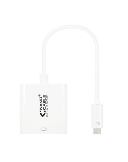 Cable Conversor Nanocable 10.16.4103/ USB Tipo-C Macho - DVI-D (24+1) Hembra/ 15cm/ Blanco