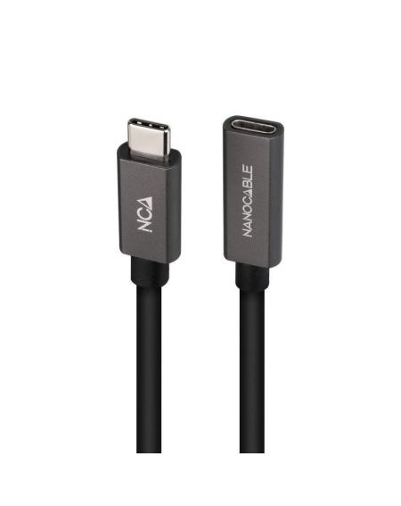 Cable Alargador USB 3.2 Nanocable 10.01.4401-L150/ USB Tipo-C Macho - USB Tipo-C Hembra/ 1.5m/ Negro