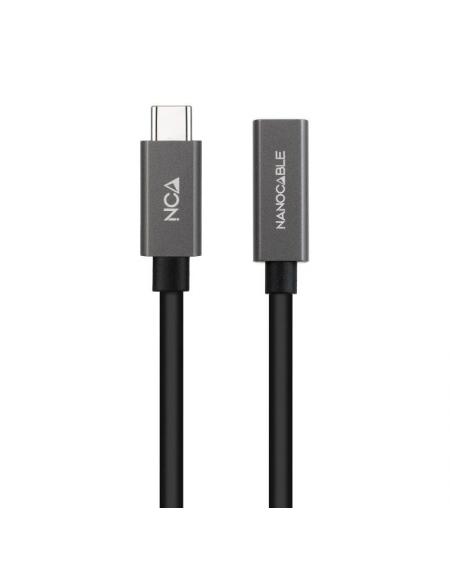 Cable Alargador USB 3.2 Nanocable 10.01.4402/ USB Tipo-C Macho - USB Tipo-C Hembra/ 2m/ Negro
