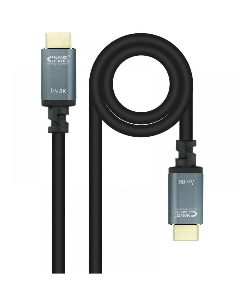 Cable HDMI 2.1 IRIS 8K Nanocable 10.15.8005/ HDMI Macho - HDMI Macho/ 5m/ Negro