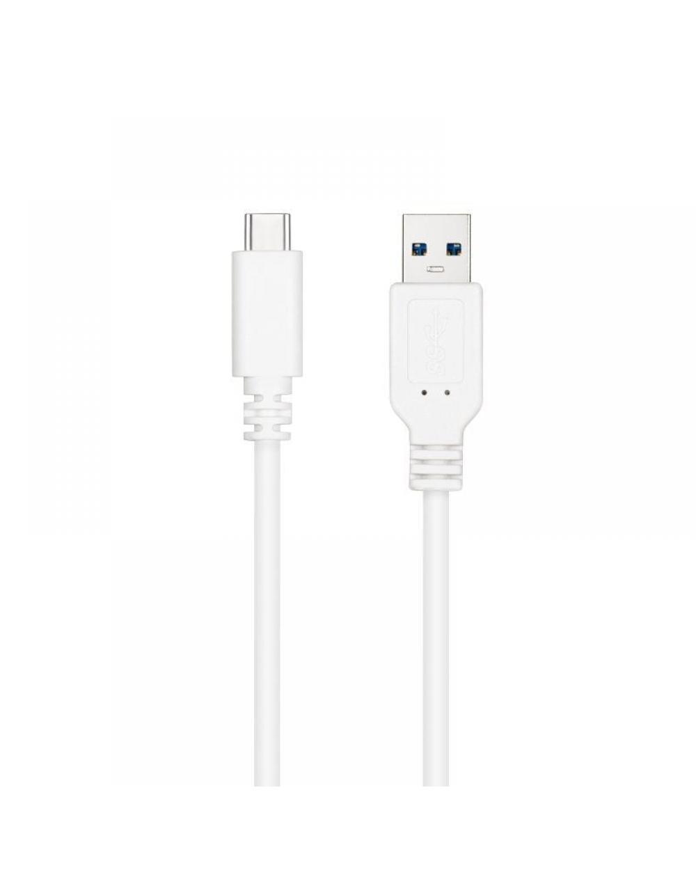 Cable USB 3.1 Nanocable 10.01.4000-W/ USB Tipo-C Macho - USB Macho/ 50cm/ Blanco