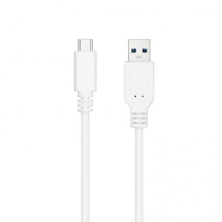 Cable USB 3.1 Nanocable 10.01.4000-W/ USB Tipo-C Macho - USB Macho/ 50cm/ Blanco