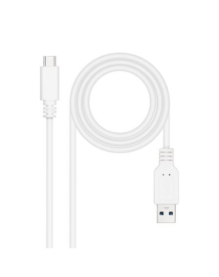 Cable USB 3.1 Nanocable 10.01.4000-W/ USB Tipo-C Macho - USB Macho/ 50cm/ Blanco