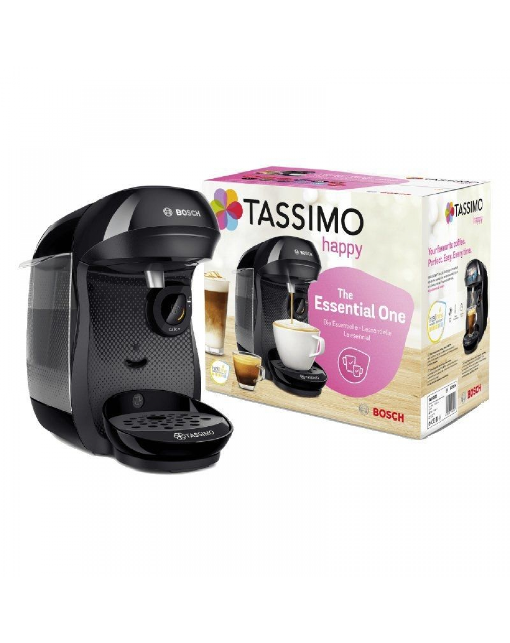 Cafetera de Cápsulas Bosch Tassimo Happy/ Negra/ Incluye Descuento 10 Euros en Café