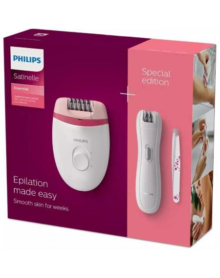 Depiladora Philips Satinelle Essential BRP506/ con Cable/ Incluye Minidepiladora