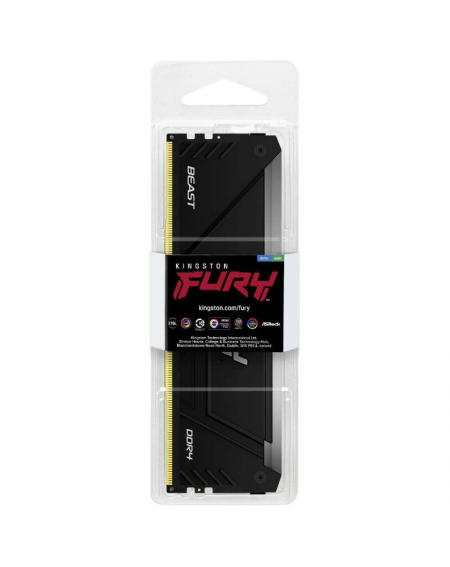 Memoria RAM Kingston FURY Beast RGB 16GB/ DDR4/ 3200MHz/ 1.35V/ CL16/ DIMM