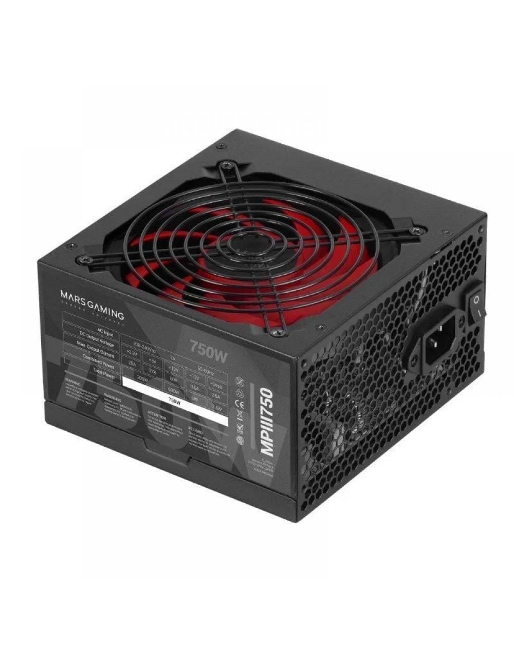 Fuente de Alimentación Mars Gaming MPIII750/ 750W/ Ventilador 12cm