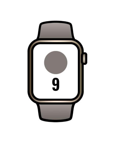 Apple Watch Series 9/ Gps/ Cellular/ 41 mm/ Caja de Acero Oro/ Correa deportiva Arcilla M/L