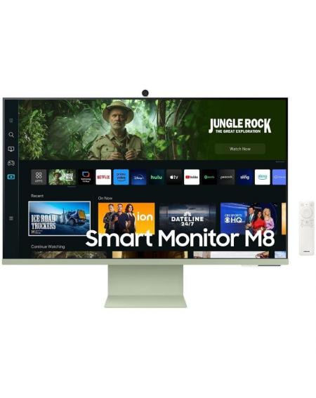 Smart Monitor Samsung M8 S32CM80GUU 32'/ 4K/ Smart TV/ Webcam/ Multimedia/ Verde y Blanco