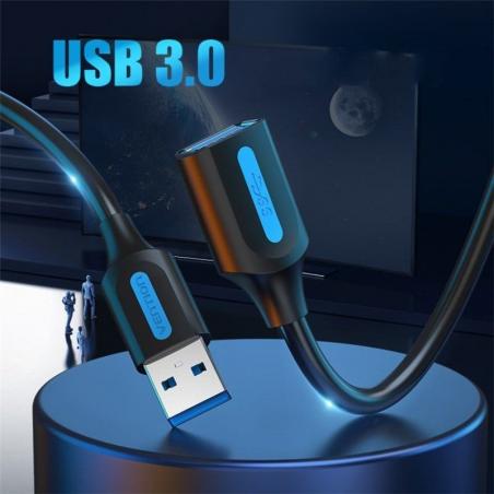 Cable Alargador USB 3.0 Vention CBHBD/ USB Macho - USB Hembra/ 50cm/ Negro