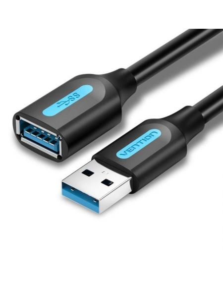 Cable Alargador USB 3.0 Vention CBHBF/ USB Macho - USB Hembra/ 1m/ Negro